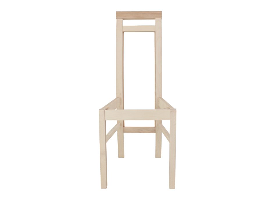 Stelaż krzesła wykonany z drewna bukowego.